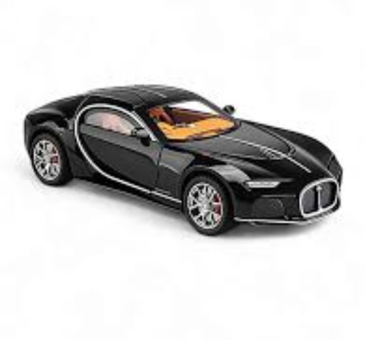 ماکت ماشین بوگاتی آتلانتیک مشکی با چمدان دودزا خرید قسطی